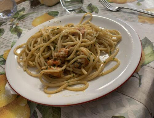 Spaghetti gamberi e limone