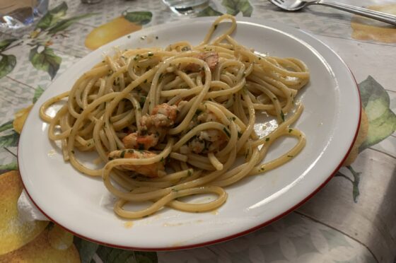 Spaghetti gamberi e limone